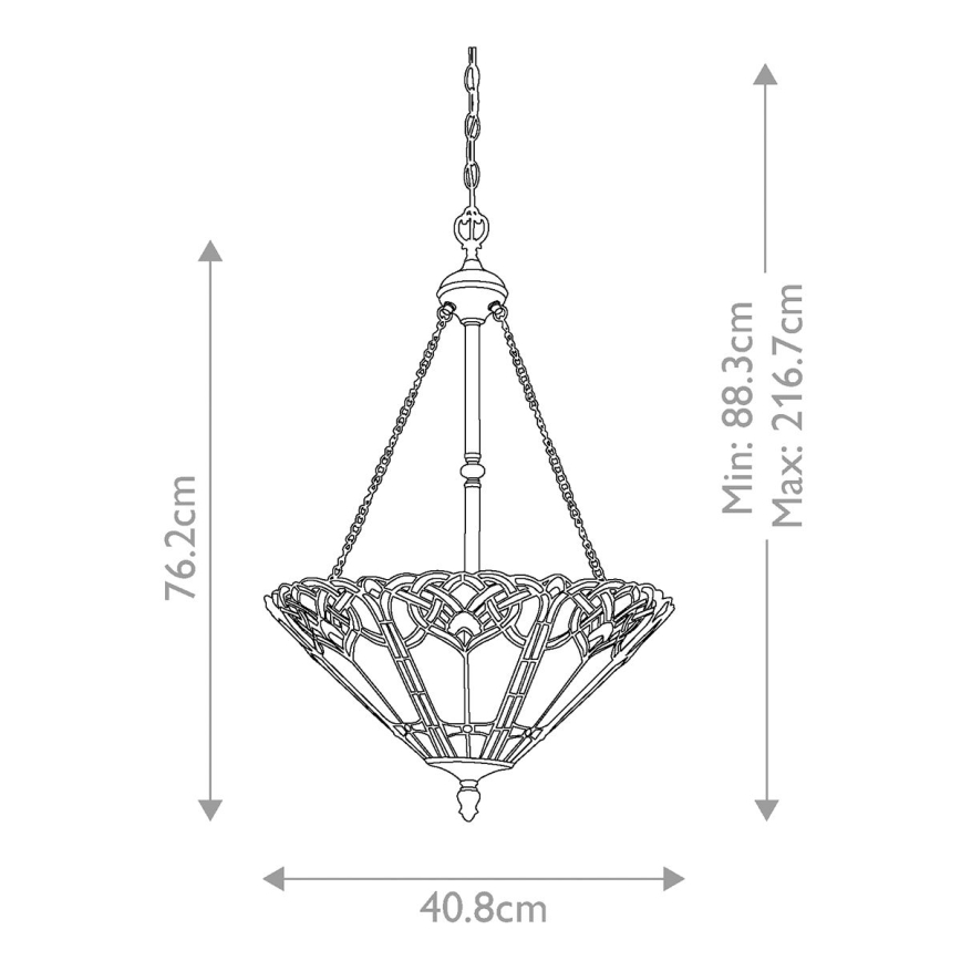 Elstead QZ-CAMBRIDGE-P - Lestenec na verigi BELLE 3xE27/100W/230V