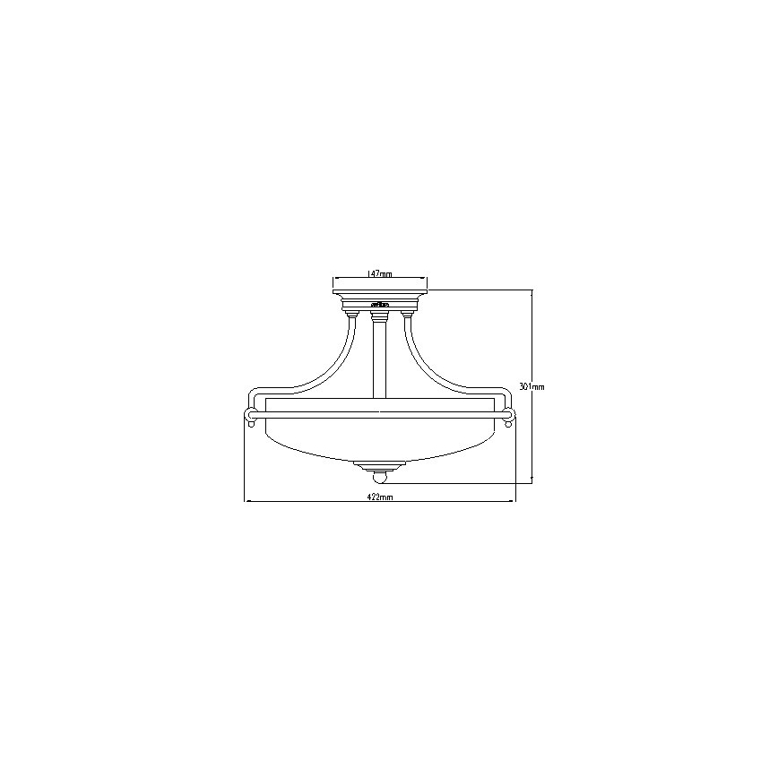 Elstead - Nadgradni lestenec GRIFFIN 3xE27/100W/230V sijajni krom