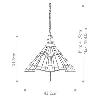 Elstead - Lestenec na verigi Tiffany INGLENOOK 3xE27/60W/230V