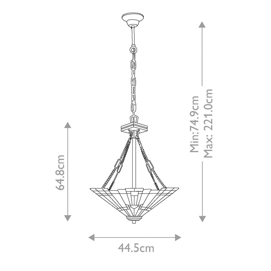 Elstead QZ-INGLENOOK-P-B - Lestenec na verigi INGLENOOK 3xE27/100W/230V