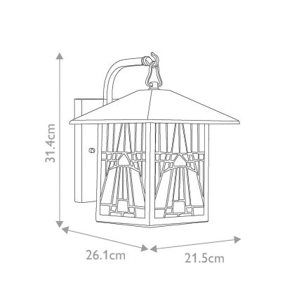Elstead QZ-INGLENOOK2-M - Zunanja stenska svetilka INGLENOOK 1xE27/60W/230V IP44