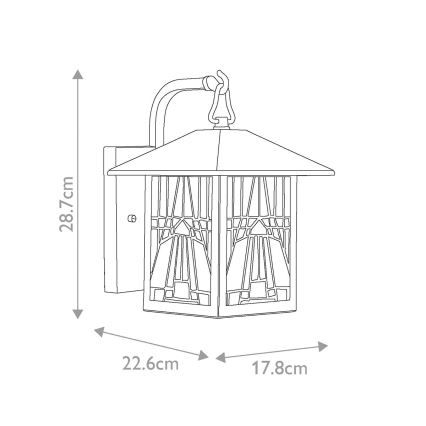 Elstead QZ-INGLENOOK2-S - Zunanja stenska svetilka INGLENOOK 1xE27/60W/230V IP44