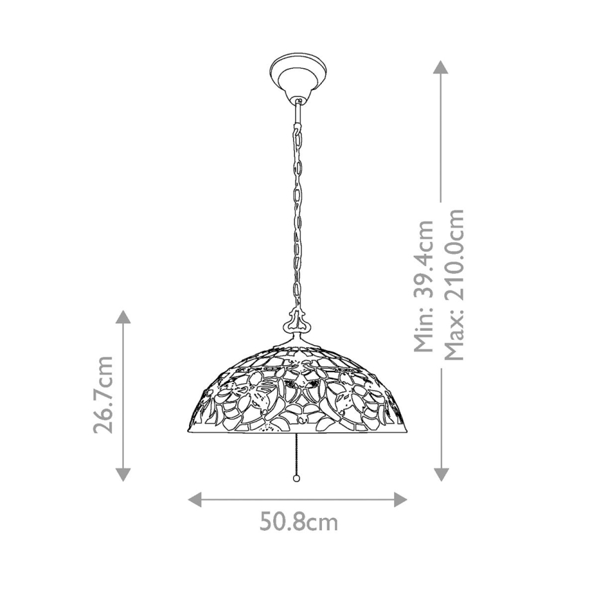 Elstead QZ-KAMI-P - Lestenec na verigi KAMI 3xE27/60W/230V