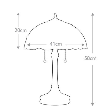 Elstead - Namizna svetilka Tiffany LARISSA 2xE27/60W/230V