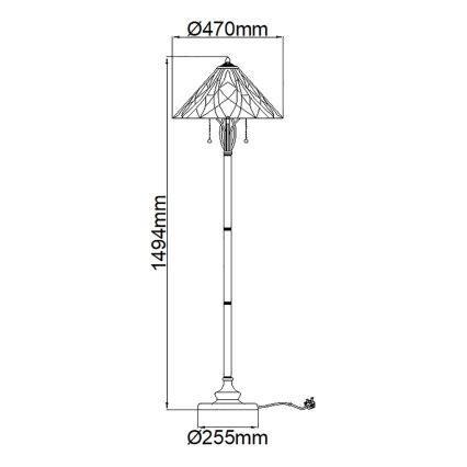 Elstead QZ-VICTORY-FL - Svetilka za tla VICTORY 2xE27/60W/230V