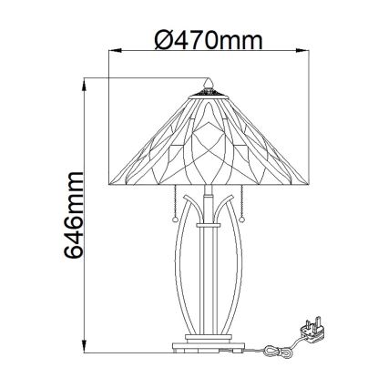Elstead - Namizna svetilka Tiffany VICTORY 2xE27/60W/230V
