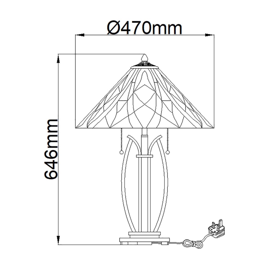 Elstead - Namizna svetilka Tiffany VICTORY 2xE27/60W/230V
