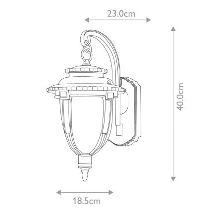 Elstead STL2-M-WB - Zunanja stenska svetilka ST LOUIS 1xE27/100W/230V IP44