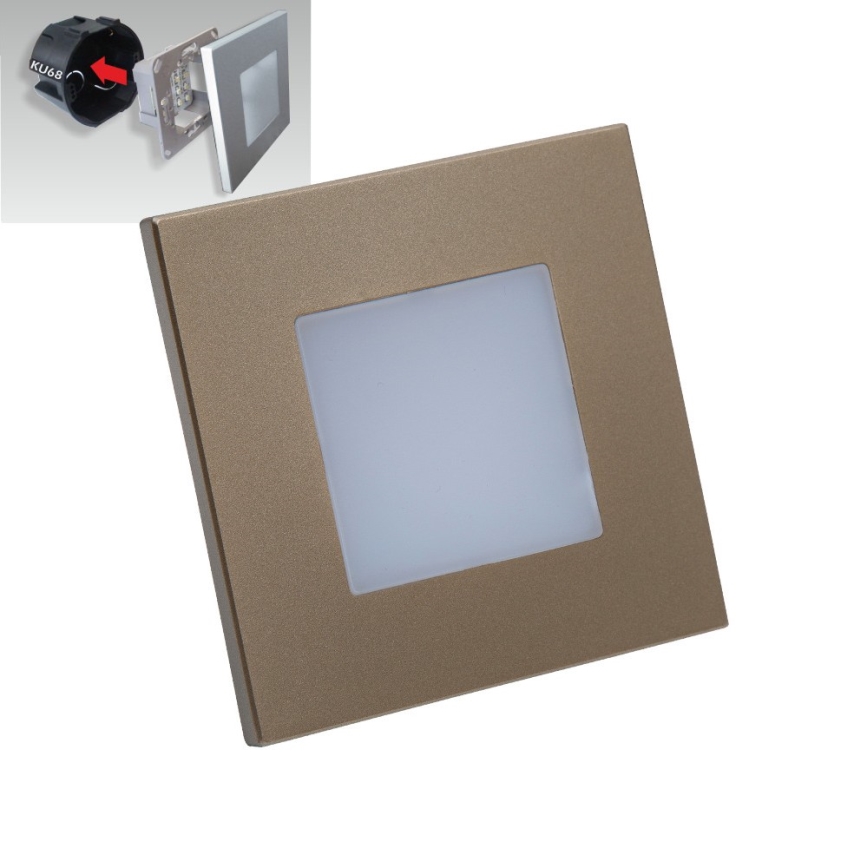 Emithor 48334 - LED Svetilka za stopnišče STEP LIGHT LED/1W/230V zlata