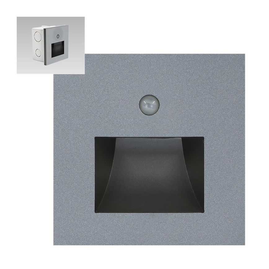 Emithor 70416 - LED Stopniščna svetilka s senzorjem SUNNY LED/1W/230V 4000K siva
