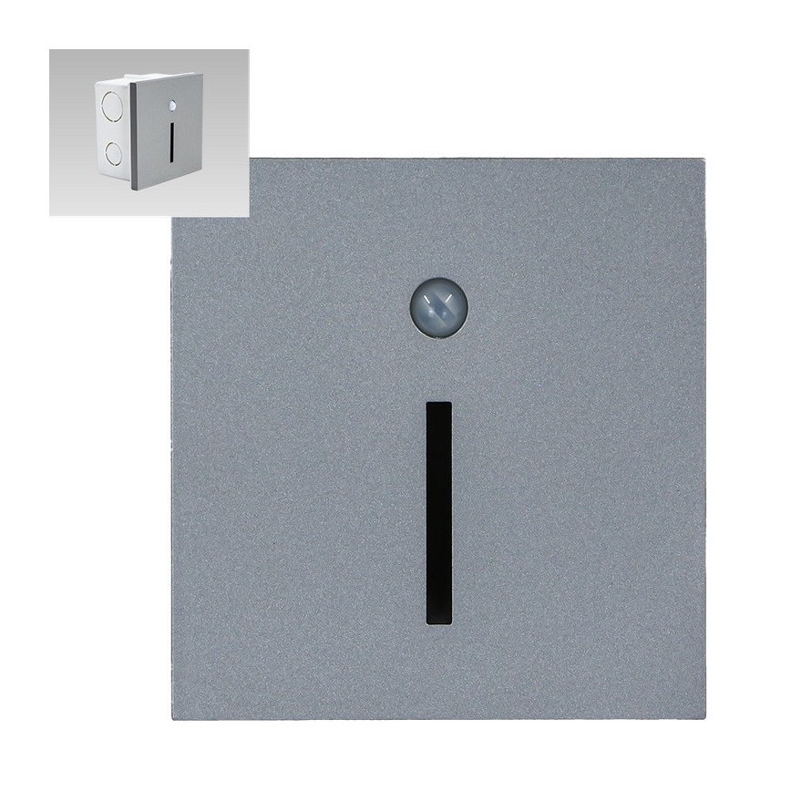 Emithor 70428 - LED Stopniščna svetilka s senzorjem LINE LED/1W/230V 4000K siva
