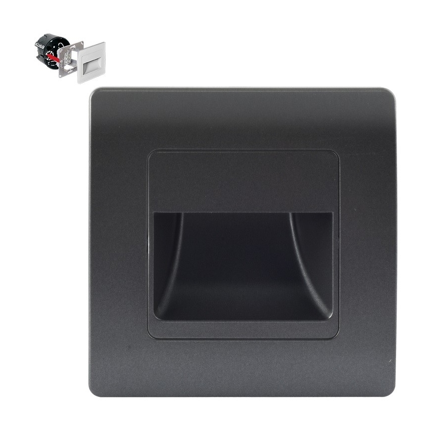 Emithor 70438 - LED Stopniščna svetilka STEP LIGHT LED/1W/230V 4000K črna