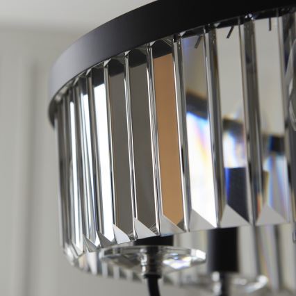 Endon 100711 - Lestenec na verigi CHESTERFIELD 6xE14/6W/230V premer 55 cm črna