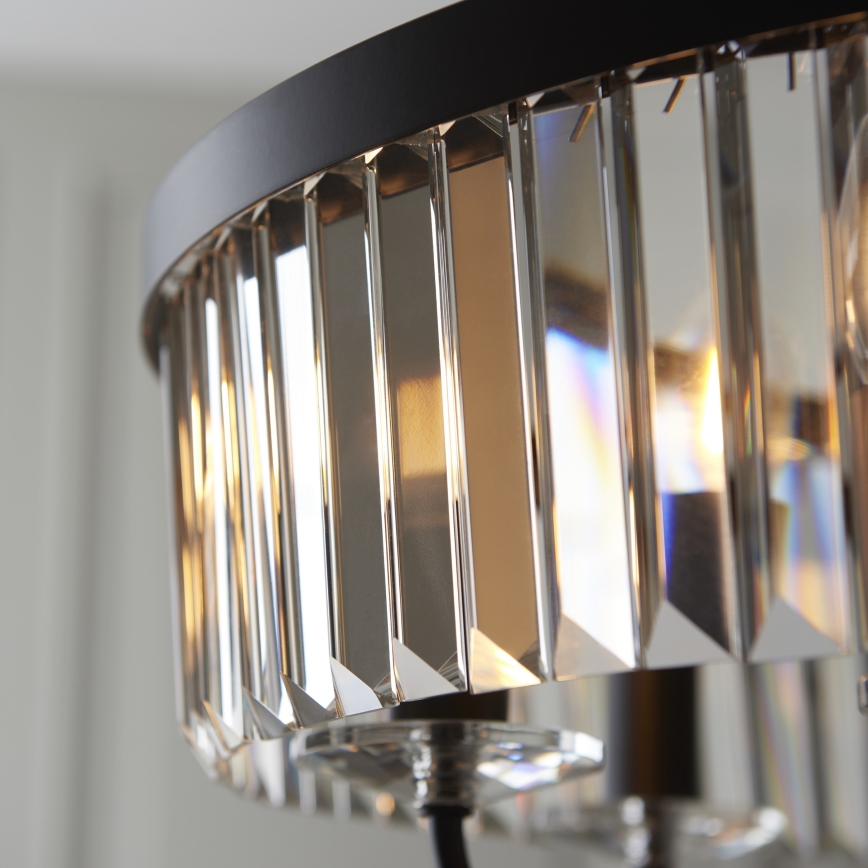 Endon 100711 - Lestenec na verigi CHESTERFIELD 6xE14/6W/230V premer 55 cm črna