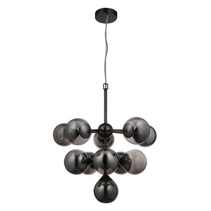 Endon 101147 - Viseči lestenec OSCAR na kablu 11xG9/18W/230V črna/dimna
