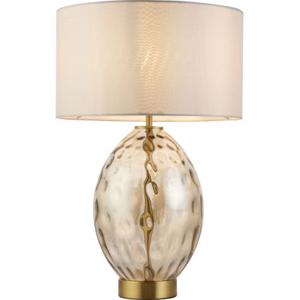 Endon 101150 - Zatemnjevalna namizna svetilka ERIN 1xE27/10W/230V bela/medenina/dimna bež