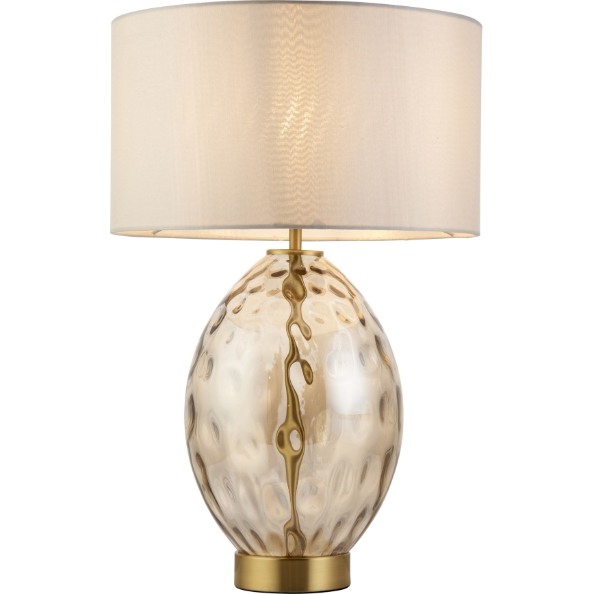 Endon 101150 - Zatemnjevalna namizna svetilka ERIN 1xE27/10W/230V bela/medenina/dimna bež