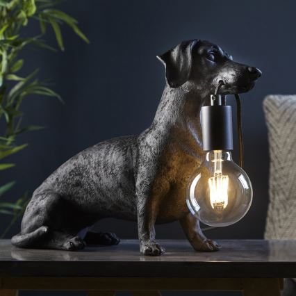 Endon 101188 - Namizna svetilka DACHSHUND 1xE27/10W/230V črna