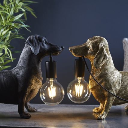 Endon 101188 - Namizna svetilka DACHSHUND 1xE27/10W/230V črna