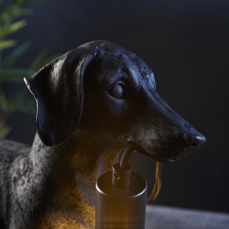Endon 101188 - Namizna svetilka DACHSHUND 1xE27/10W/230V črna