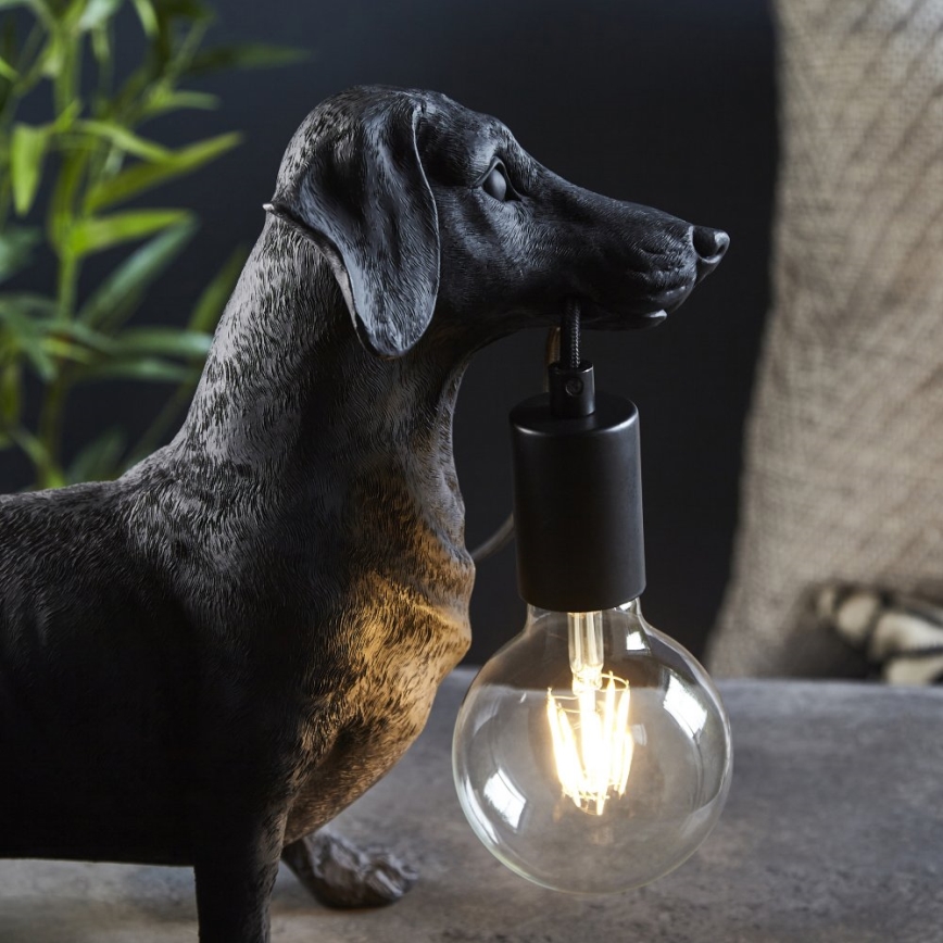 Endon 101188 - Namizna svetilka DACHSHUND 1xE27/10W/230V črna