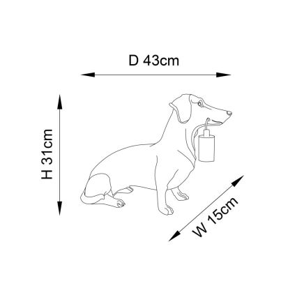 Endon 101188 - Namizna svetilka DACHSHUND 1xE27/10W/230V črna