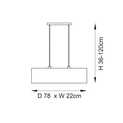 Endon 101692 - Lestenec na vrvici LONGSHORE 2xE27/10W/230V bež