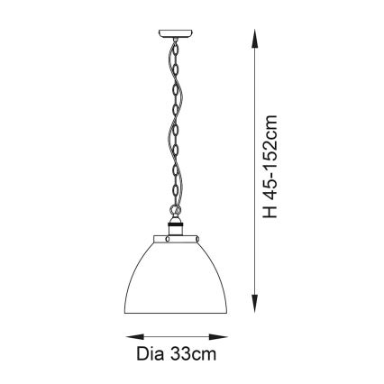 Endon 102926 - Lestenec na verigi HANSEN 1xE27/10W/230V medenina