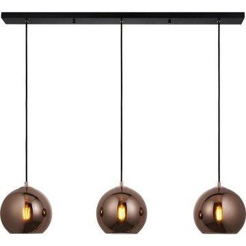 Endon 102929 - Lestenec na vrvici BOLI 3xE27/10W/230V črna/dimna rjava