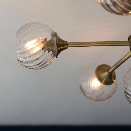 Endon 103171 - Lestenec na drogu ALLEGRA 6xE14/7W/230V medenina/prozorna