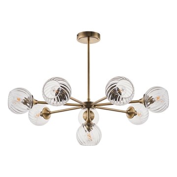Endon 103172 - Lestenec na drogu ALLEGRA 8xE14/7W/230V medenina/prozorna