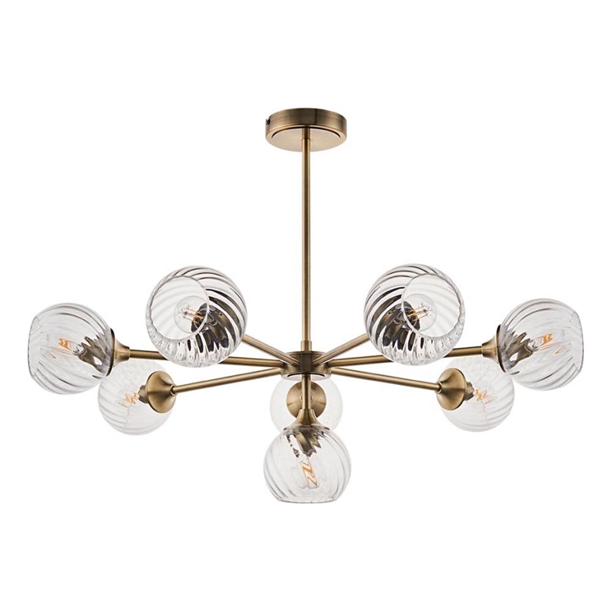 Endon 103172 - Lestenec na drogu ALLEGRA 8xE14/7W/230V medenina/prozorna