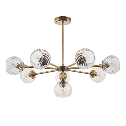 Endon 103172 - Lestenec na drogu ALLEGRA 8xE14/7W/230V medenina/prozorna
