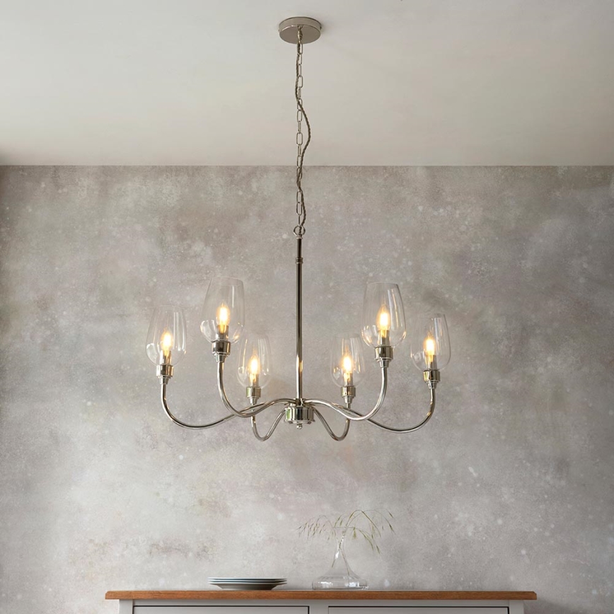 Endon 103315 - Lestenec na verigi 6xE14/6W/230V sijajni krom