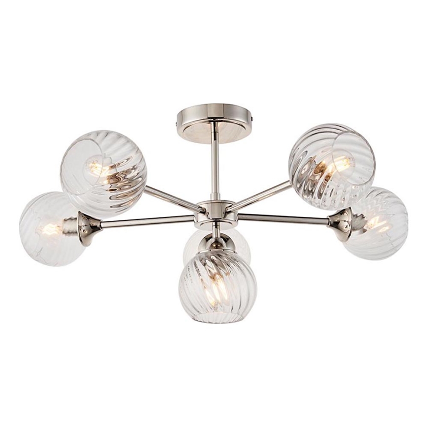 Endon 104050 - Lestenec na drogu ALLEGRA 6xE14/7W/230V sijajni krom/prozorna