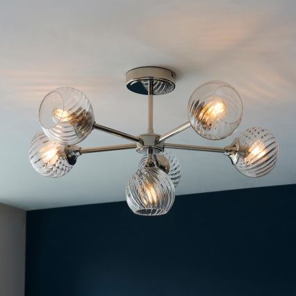 Endon 104050 - Lestenec na drogu ALLEGRA 6xE14/7W/230V sijajni krom/prozorna