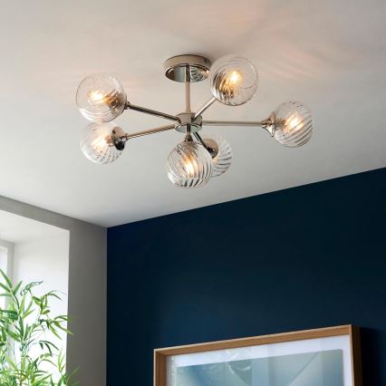 Endon 104050 - Lestenec na drogu ALLEGRA 6xE14/7W/230V sijajni krom/prozorna