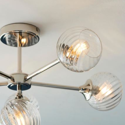 Endon 104050 - Lestenec na drogu ALLEGRA 6xE14/7W/230V sijajni krom/prozorna