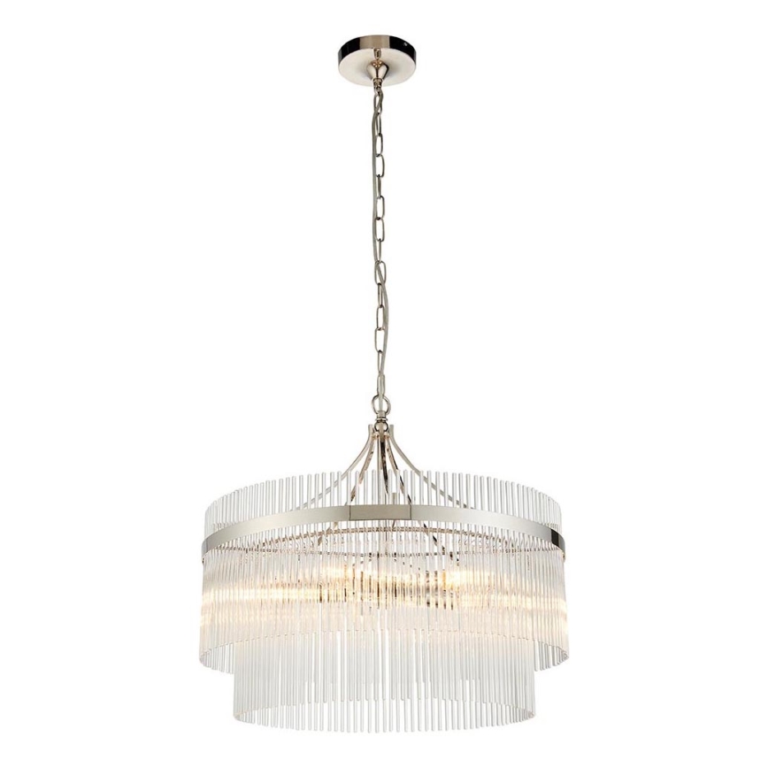 Endon 104112 - Lestenec na verigi MARIETTA 5xE14/7W/230V sijajni krom/prozorno steklo