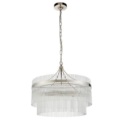 Endon 104112 - Lestenec na verigi MARIETTA 5xE14/7W/230V sijajni krom/prozorno steklo