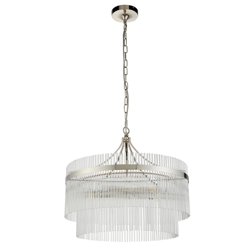Endon 104112 - Lestenec na verigi MARIETTA 5xE14/7W/230V sijajni krom/prozorno steklo