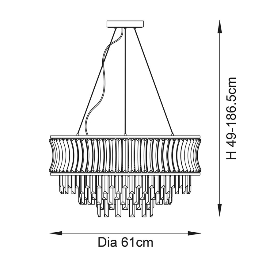 Endon 104530 - Lestenec na verigi 9xE14/6W/230V sijajni krom