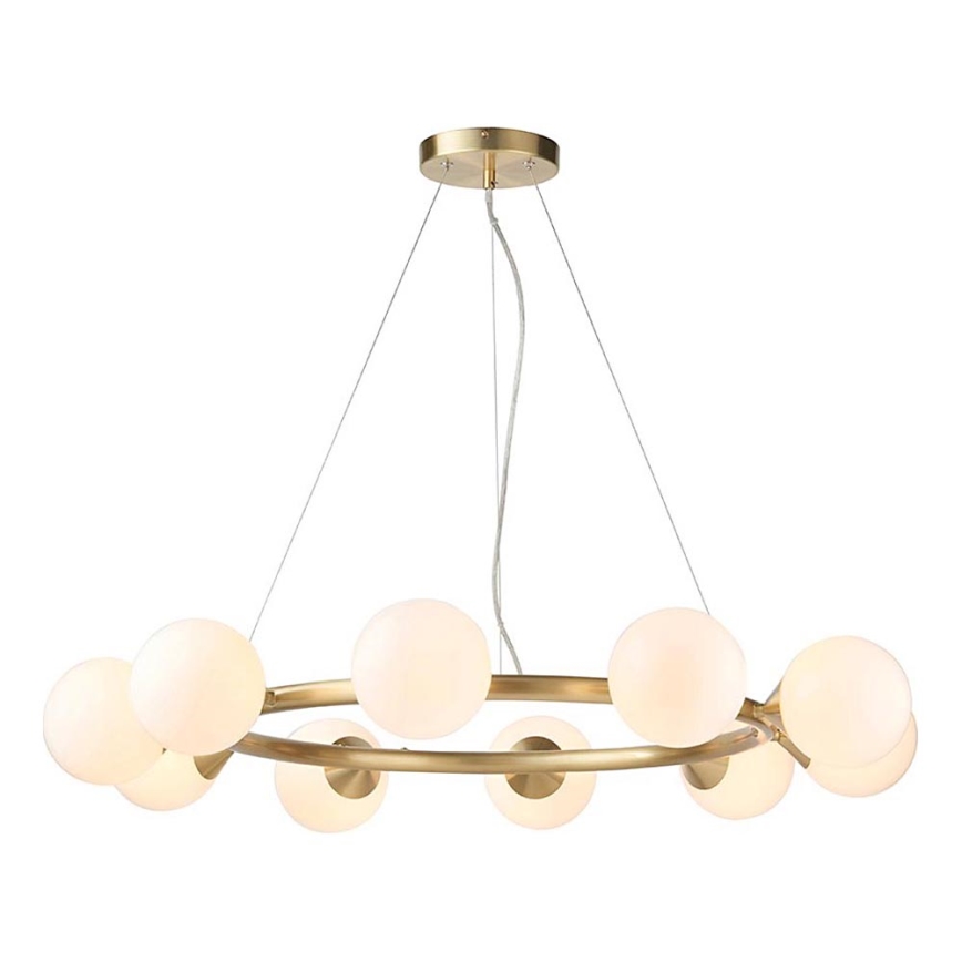 Endon 106008 - Lestenec OTIS na kablu 10×G9/3W/230V, zlata