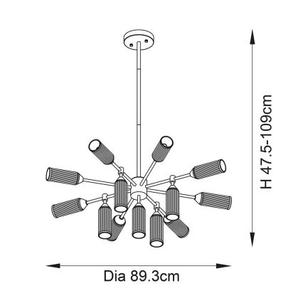 Endon 106256 - Lestenec na drogu TOUR 13xG9/3W/230V medenina