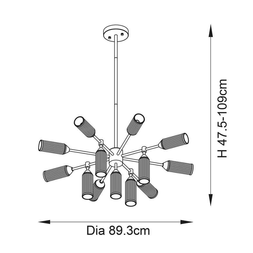 Endon 106256 - Lestenec na drogu TOUR 13xG9/3W/230V medenina