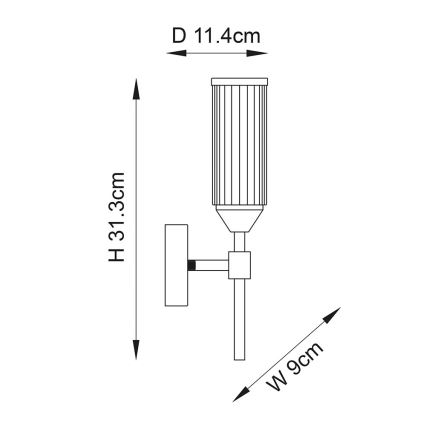Endon 106258 - Stenska svetilka TOUR 1xG9/3W/230V medenina