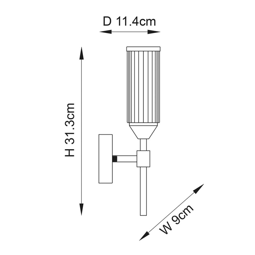 Endon 106258 - Stenska svetilka TOUR 1xG9/3W/230V medenina