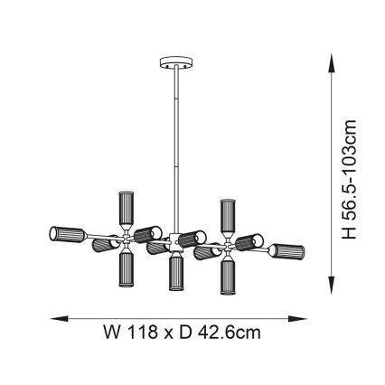 Endon 106259 - Lestenec na drogu TOUR 13xG9/3W/230V medenina