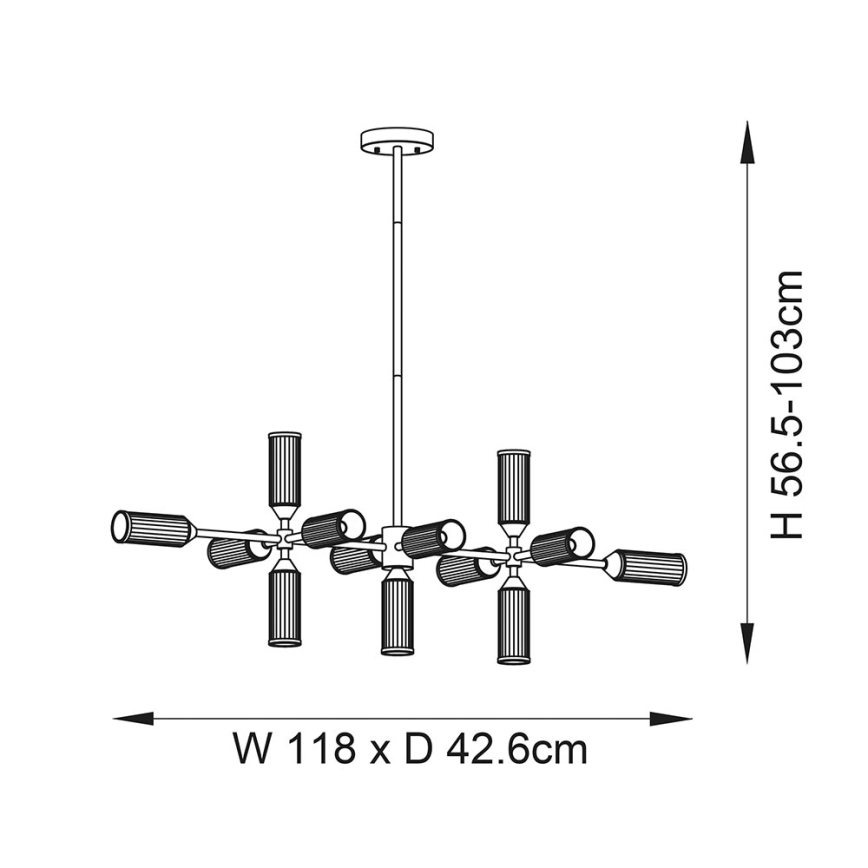 Endon 106259 - Lestenec na drogu TOUR 13xG9/3W/230V medenina