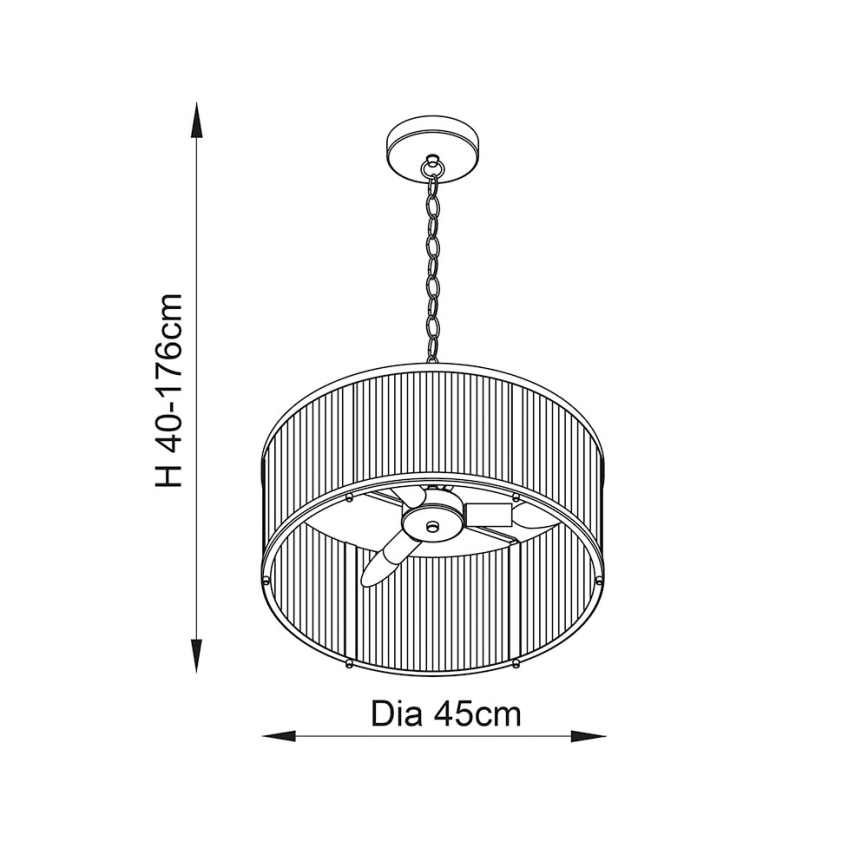 Endon 106282 - Lestenec na verigi RIDGETON 3xE14/6W/230V, medeninast